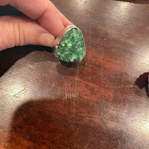 Green Stone Silver Ring